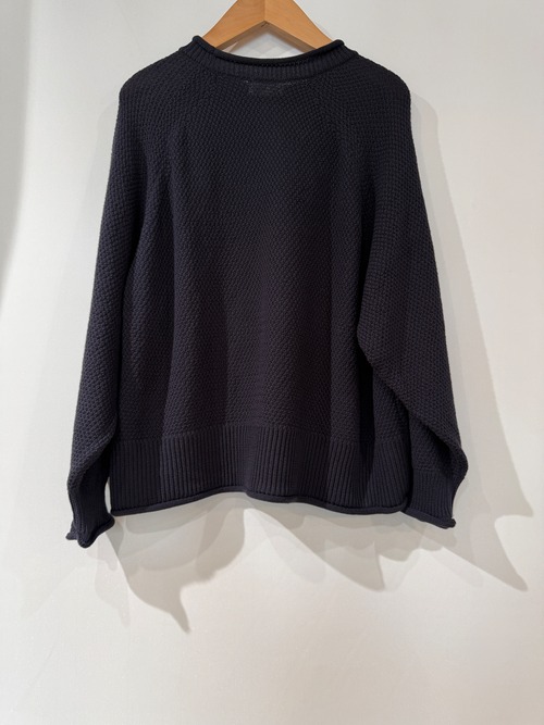 BLUE LAKE MARKET・PACIFICARK STORE・SETTEN/ロールアップカノコ編みニット　チャコール