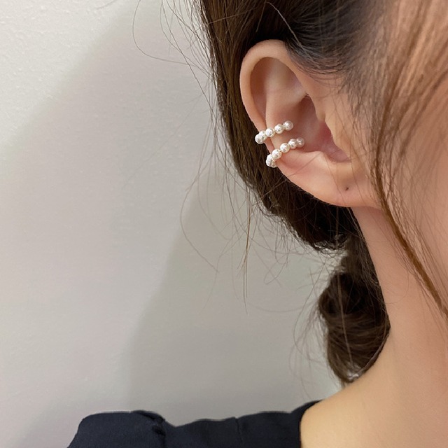 C字型パールイヤリング｜順銘アクセサリー 수납