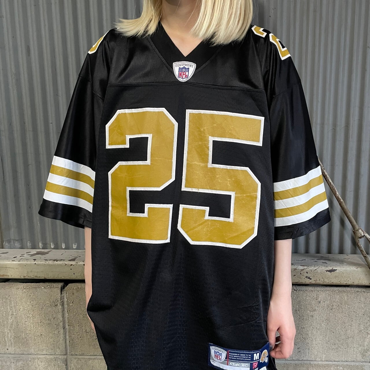 Reebok リーボック NFL BUSH 25 ゲームシャツ メンズM 古着 レプリカ 