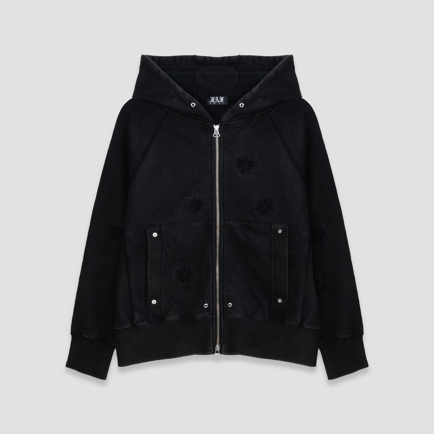 FAKE AS FLOWERS / FAF 25AW STELLA ZIP UP HOODIE (BLACK)