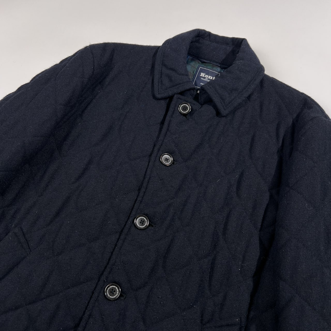 Kent IN TRADITION ケント イン トラディション キルティング ウール ジャケット サイズ L /ネイビーブラック系/メンズ/アイビー/トラッド