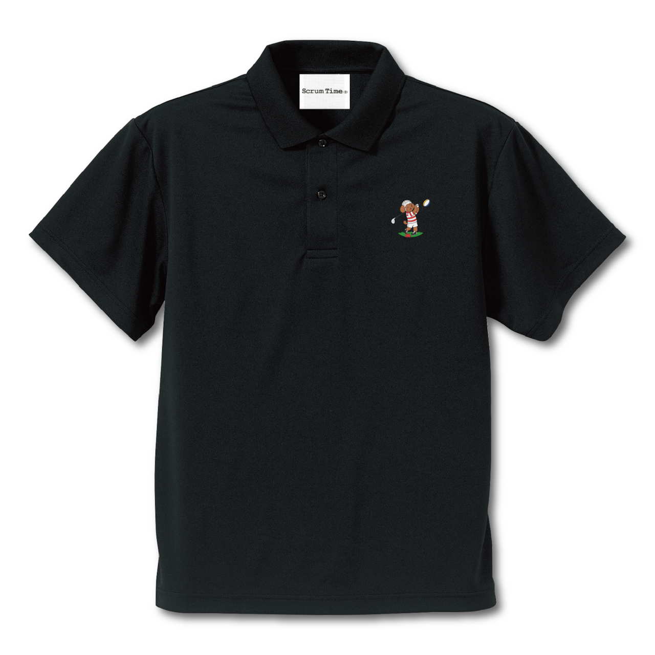 RUGBY DOG GOLF 刺繍POLO 黒