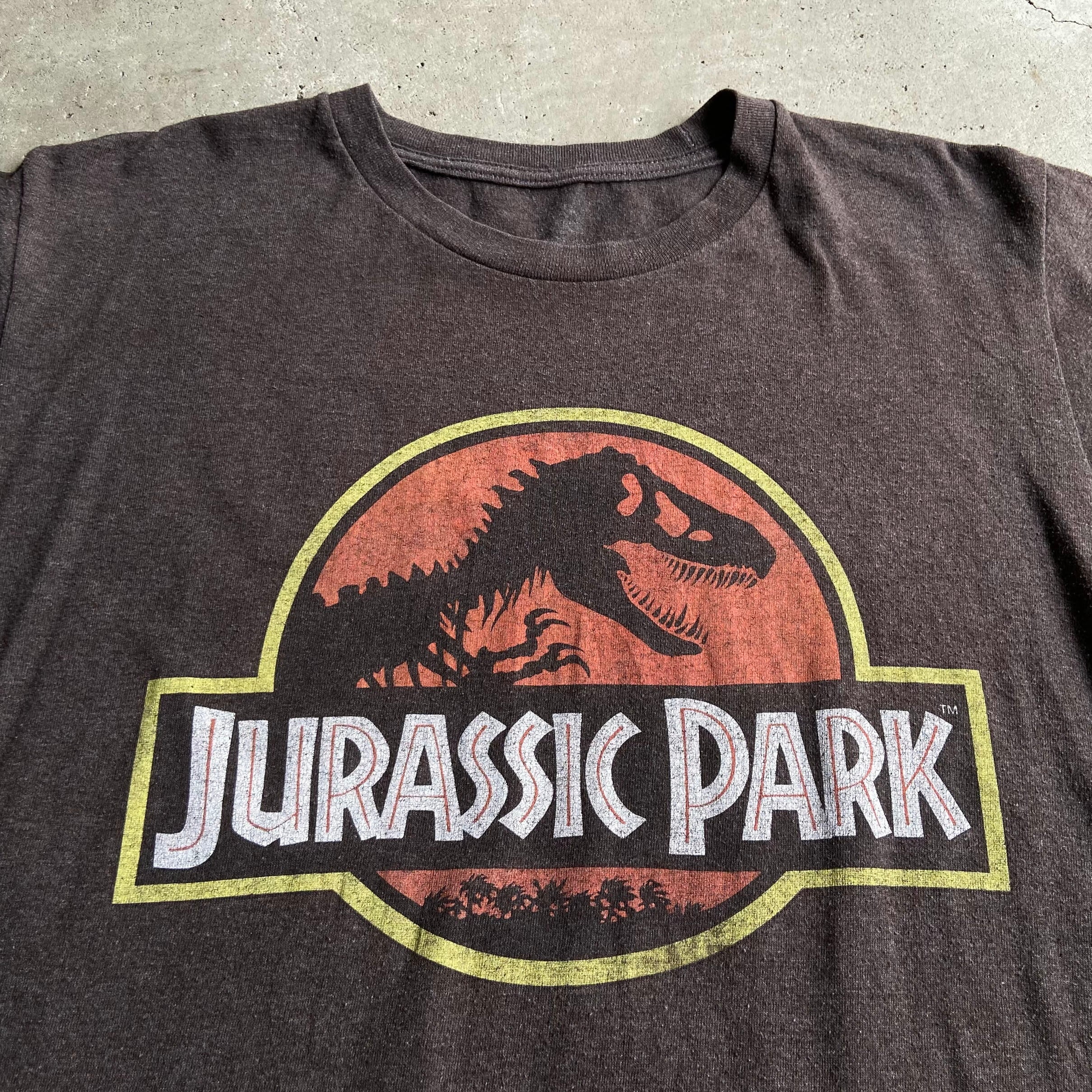 JURASSIC PARK ジュラシックパーク プリントTシャツ ムービーTシャツ メンズM 古着 映画 ブラウン 茶色【Tシャツ】【GS07】 |  cave 古着屋【公式】古着通販サイト