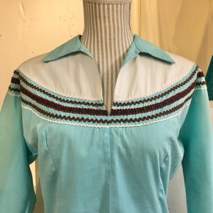 50's light blue south western tops