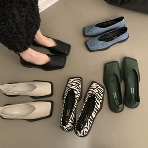 Square toe flat pumps in 5 colors S632