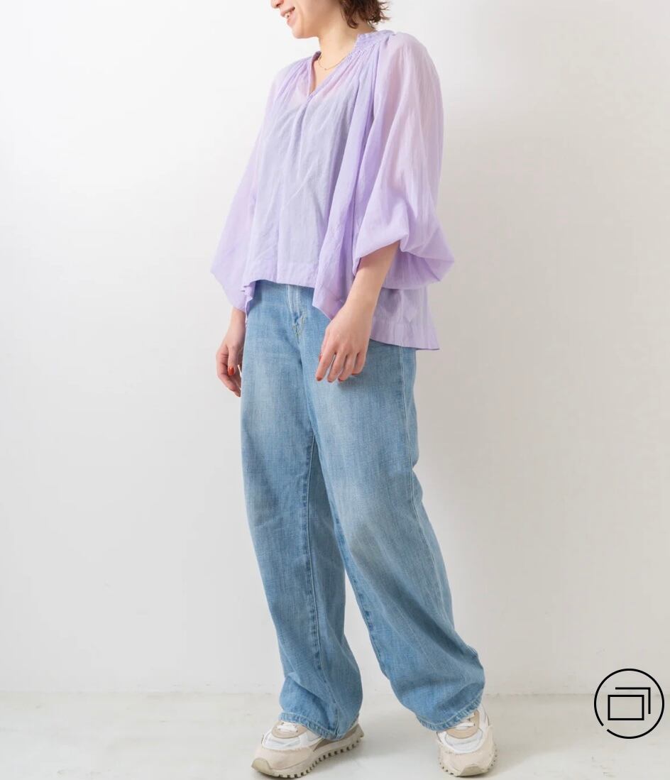 最終　ヌキテパ　コットンボイルスモッキング　ブラウス　ホワイト　新品タグ付き ヌキテパ コットンボイルスモッキング ブラウス ホワイト 新品