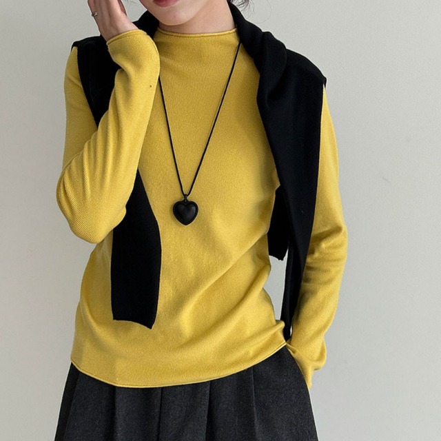 mock neck pullover J00061