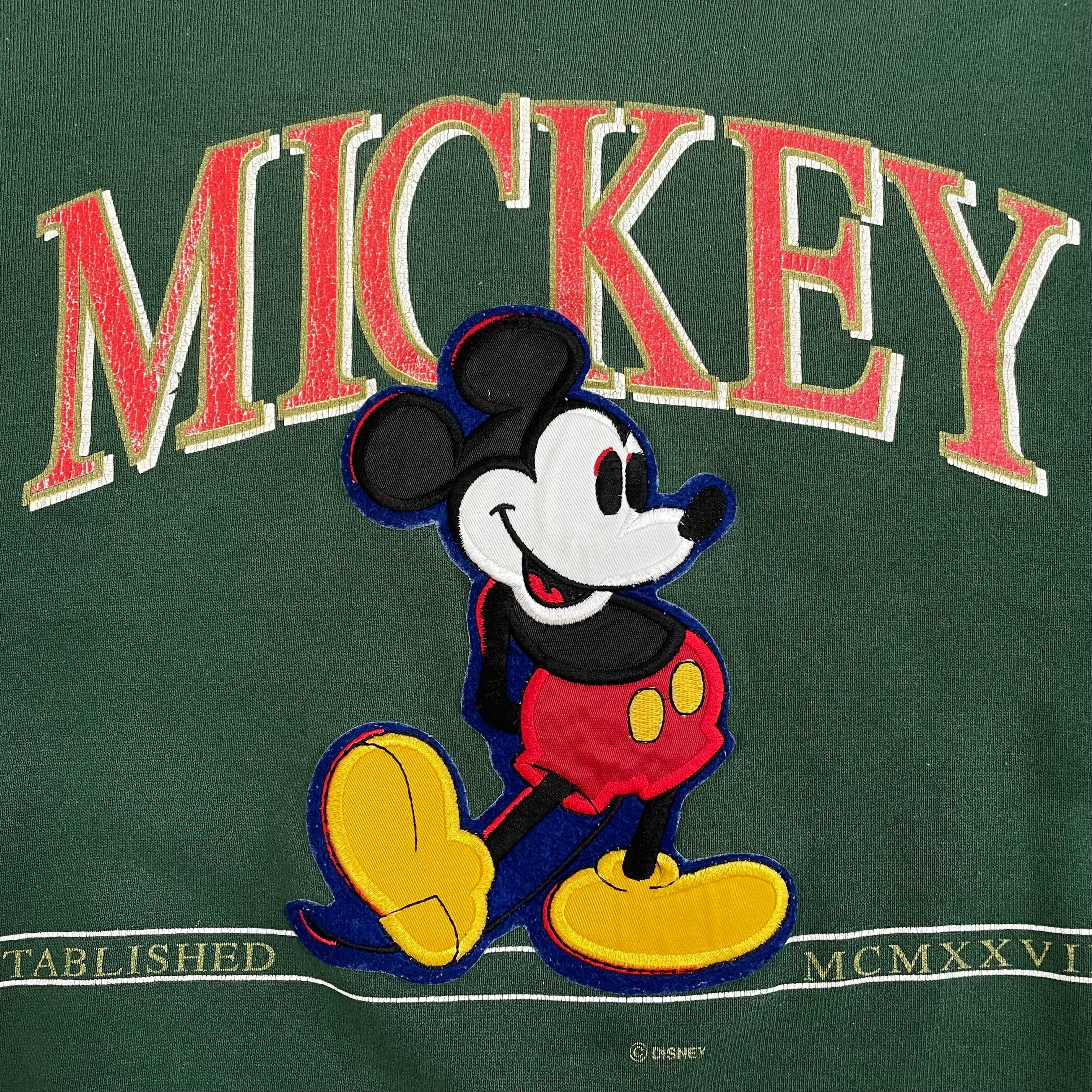 MICKEY ミッキーマウス スウェット 刺繍ロゴ vintage 90s