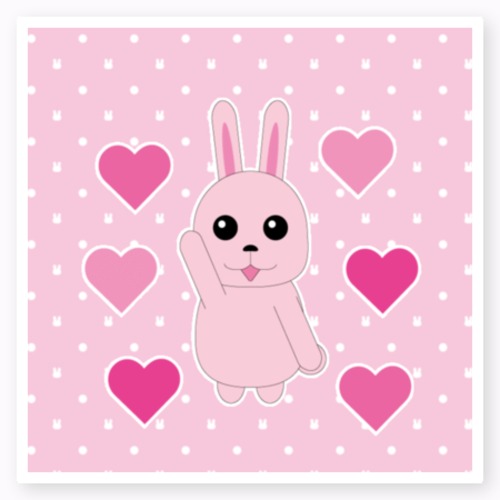 うさぎのラブレター2(ステッカーB)