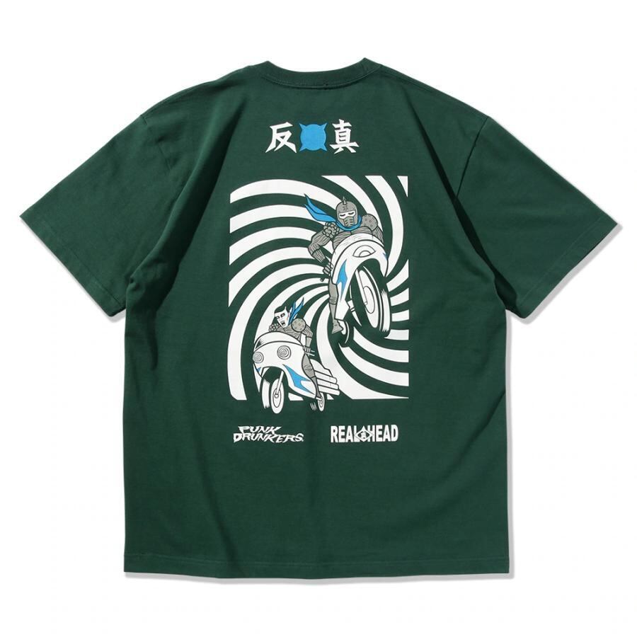 PUNKDRUNKERS x REALHEAD 】REALPUNKライダースTEE パンクドランカーズ