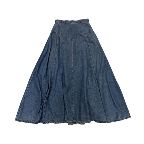 Crazy Cow Girl Denim Long Skirt
