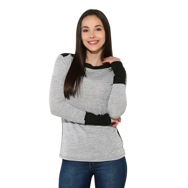 女性のセクシーな O ネックファイトカラー長袖ジャンパーセーター 2018 ガールレディ冬秋の基本的な服ソフトセーター