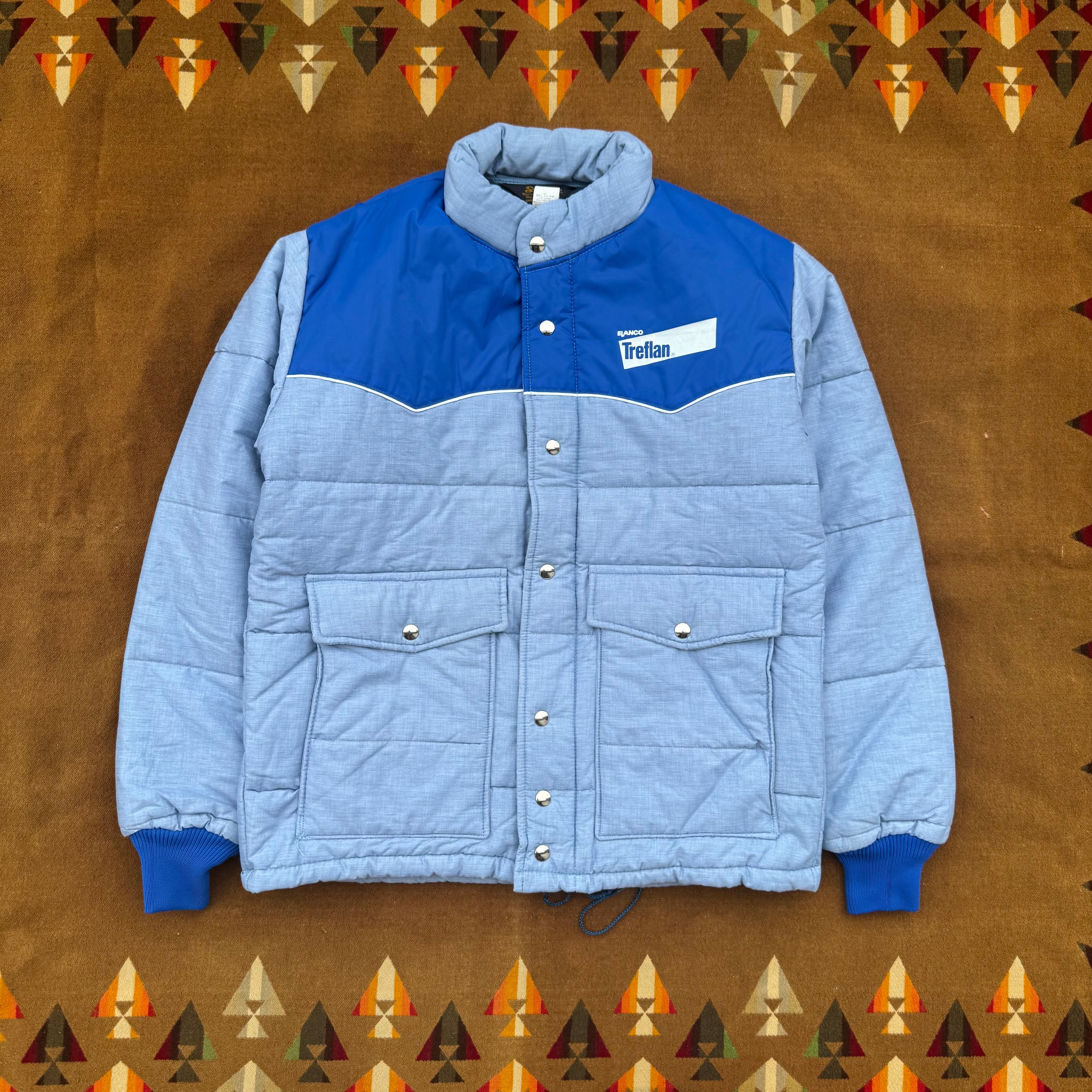 1970's DEADSTOCK "Swingster" Western Puffer Jacket /Blue x Denim