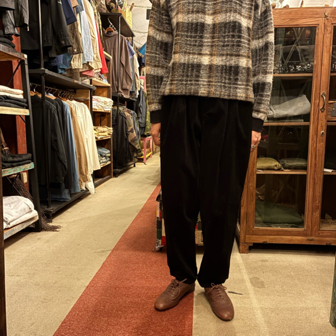 TOPANGA Lady's Tapered Corduroy Easy Pants　テーパードコーデュロイイージーパンツ　ブラック　
