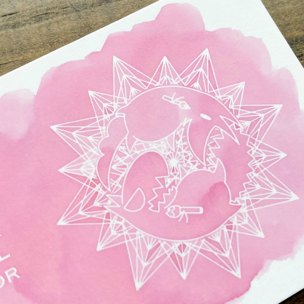 ばたーぬりぬり ぬり絵じゃないぬりたくり絵インクカード（たまづき編） | ノウト通販係