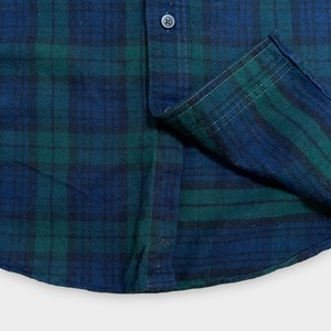 【L.L.Bean】ネルシャツ 長袖シャツ フランネル ディープグリーン チェック柄 柄シャツ ボタンダウン MEDIUM TALL トール US古着
