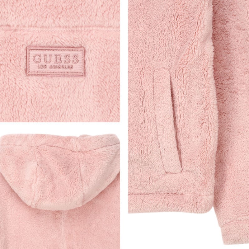 30% GUESS【ゲス】ミニワッペンフリースパーカー フーディー ボア