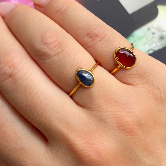 【raw cut ring】ブルーサファイア＜10号＞　※1点のみ