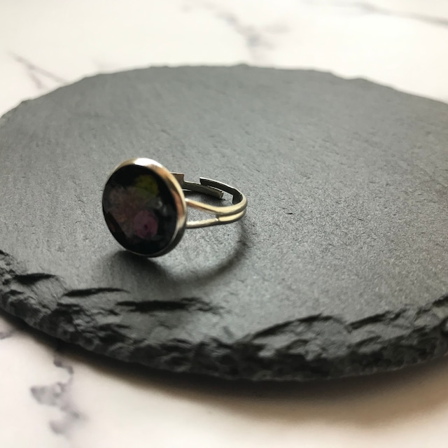 【OEC STUDIO】Broken flowers  ring #black1