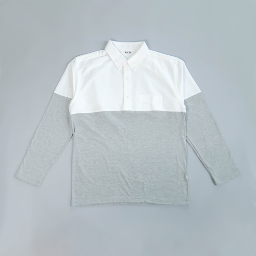 WFH Jammies White Shirt x Gray Long T-shirt (Top Only)