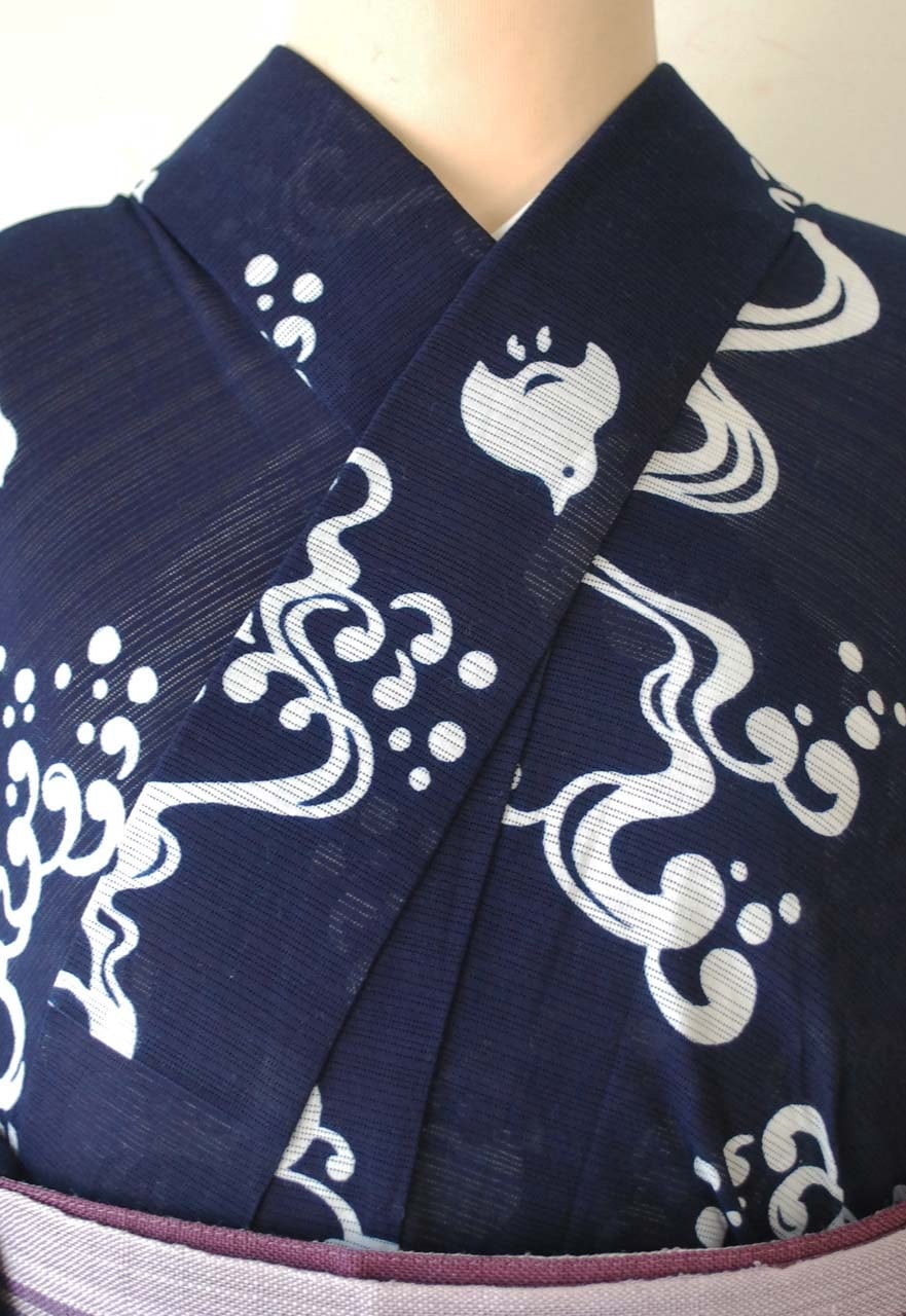 竺仙・浴衣】竺仙製 千鳥と波飛沫 綿絽浴衣 お仕立て品 | 大山キモノ
