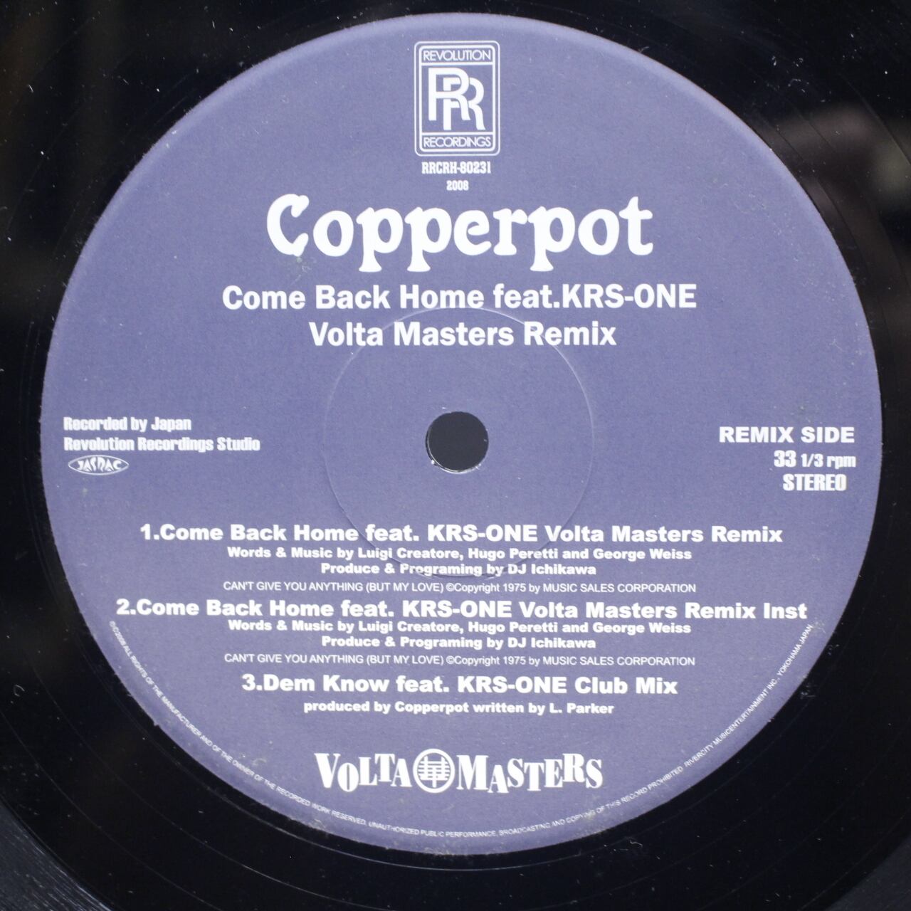 Copperpot Feat. KRS-One / Come Back Home (Volta Masters Remix) [RRCRI-80231] - 画像2