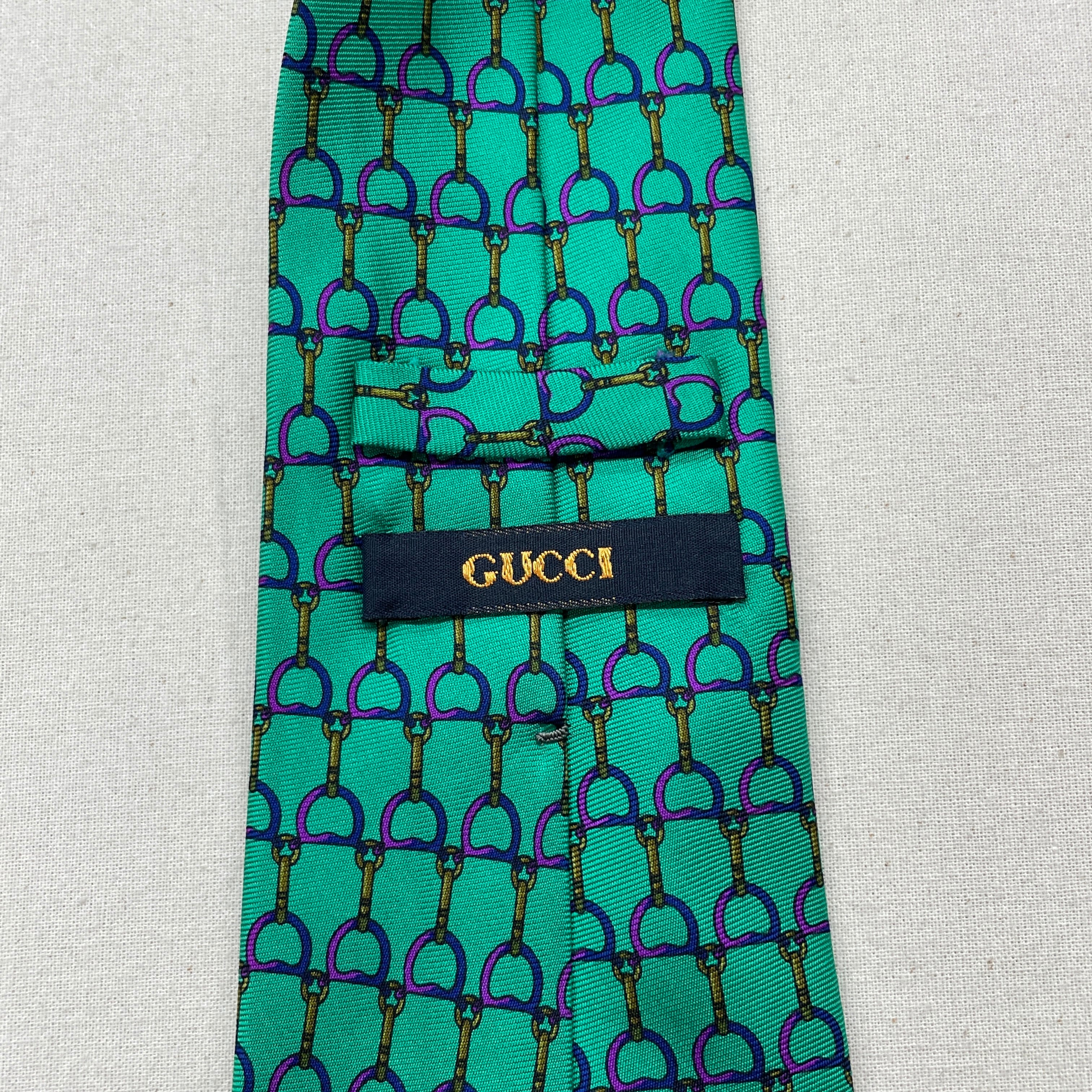 GUCCI】80-90s necktie グッチ ネクタイ 緑 イタリア製 | no pain no