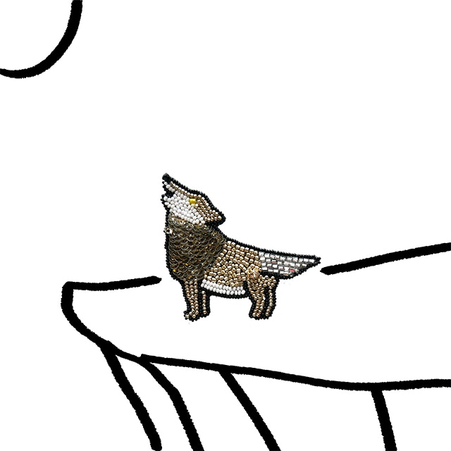 オオカミ02/wolf ブローチ