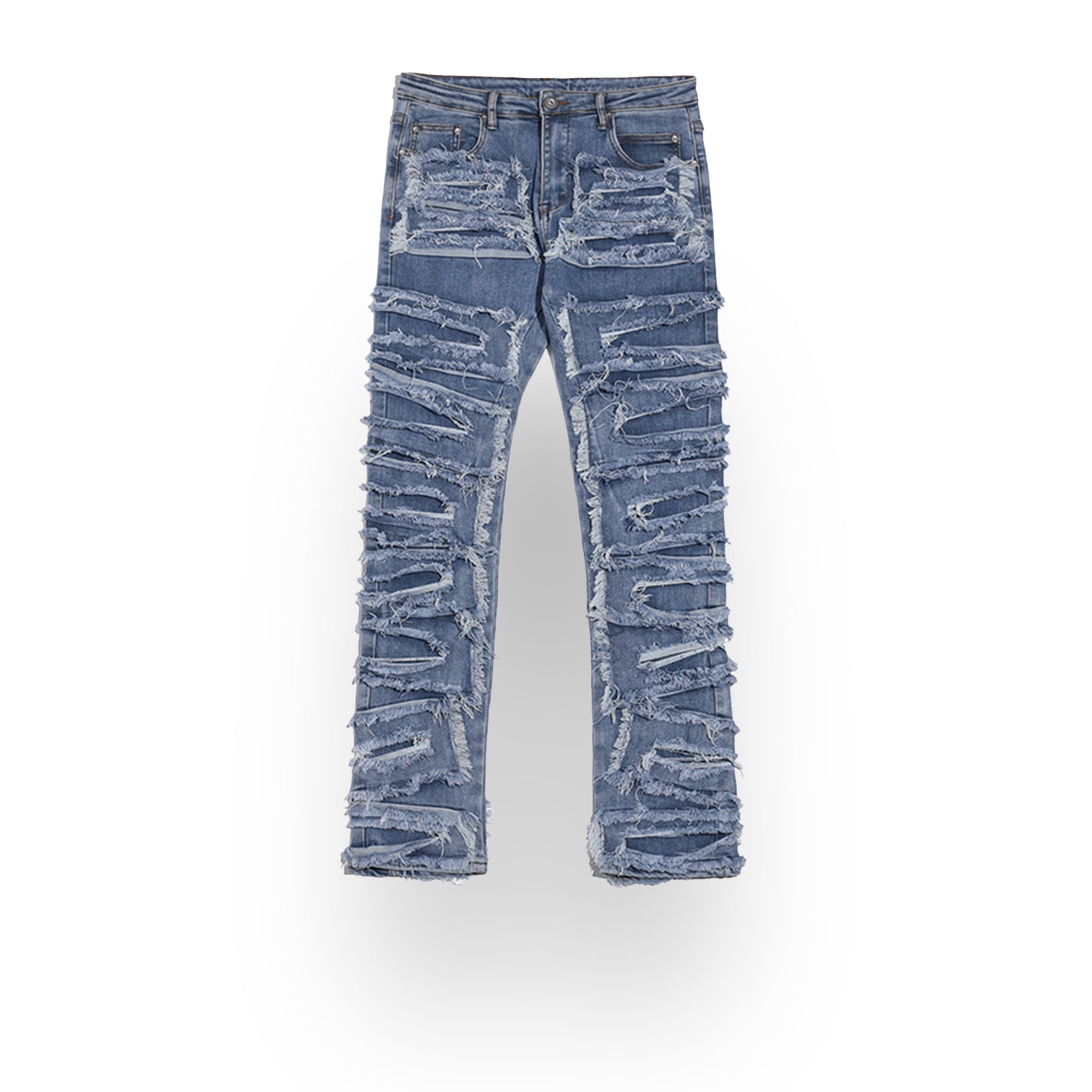 クラッシュパッチワークデニム