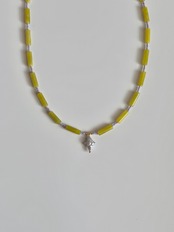 Pistachio & Pearl Mix Beads Necklace［BZN38］