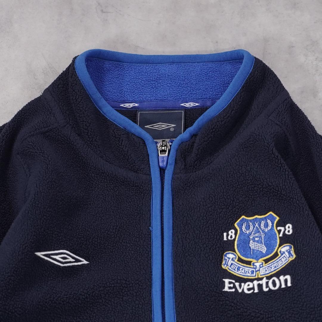 アンブロ エバートン フリース ハーフジップ 古着 サッカー 紺 18252