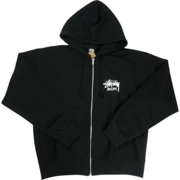Size【M】 STUSSY ステューシー STOCK LONDON ZIP HOOD BLACK ロンドン