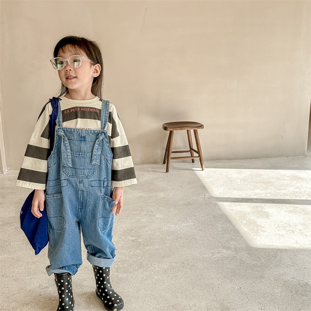 《取寄》 結びデニムオーバーオール （全２色） ADBB 韓国子供服 サロペット