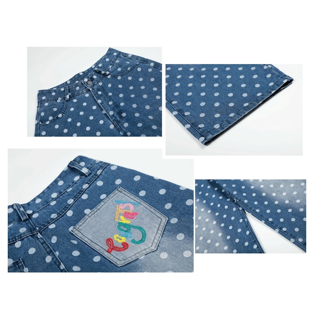 ヴィンテージライクドットパターンデニムパンツ 1col R02527
