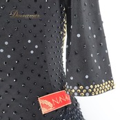 社交ダンス 衣装 スタンダードドレス スタンダード ドレス ワンピース NANAKA ナナカ デモ 競技 パーティ 発表会 黒 チュール 高級感 ボリューム ブラック系 ゴージャス 大人っぽい フォーマル ダンス衣装 レディース スカート おしゃれ シンプル 発表会用 競技用 ショー