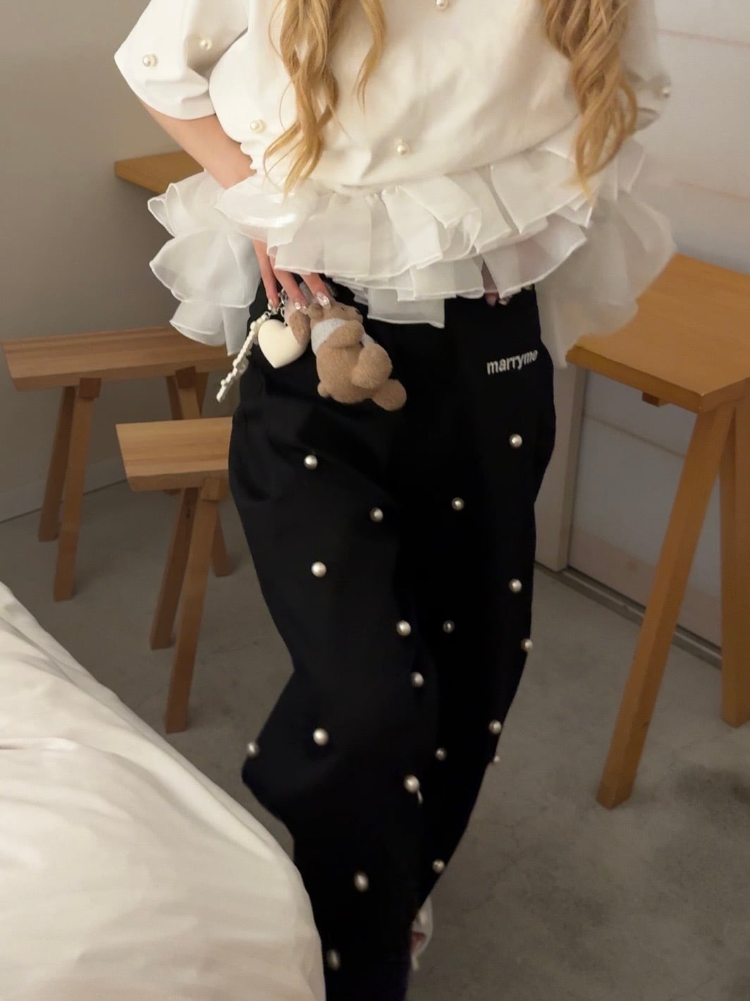 MARRYME PEARL LOGO PANTS | MARRY ME.official
