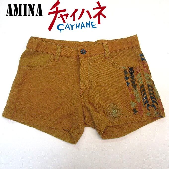amina アミナ インド綿  ブラウス ロングシャツ 刺繍 定価1万程度