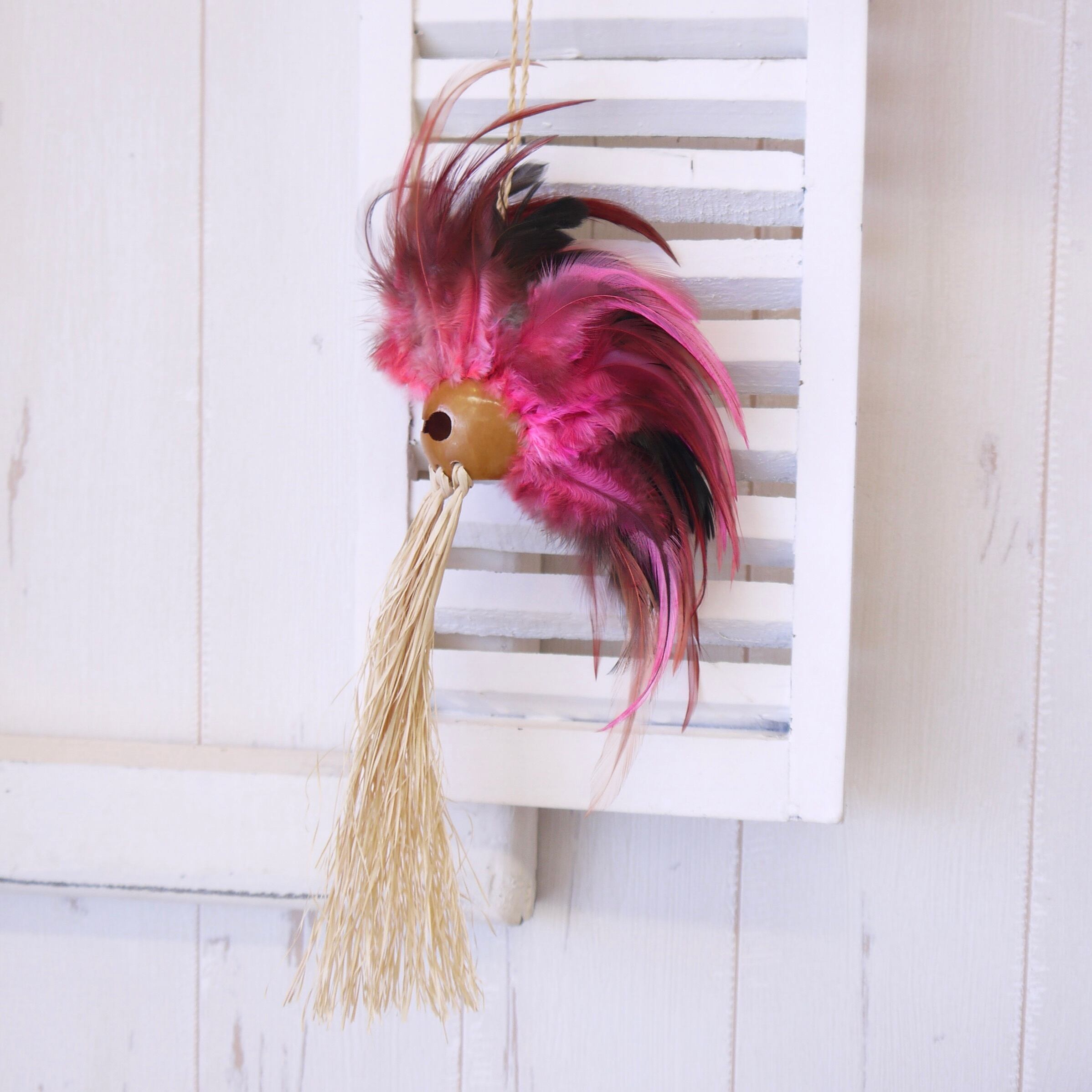 ★ハワイ直輸入★イカイカ/お守り/魔除け/ハワイアンヘルメット<22 ピンク×黒 MIX>