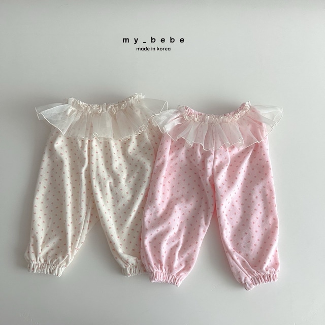 【取寄】my bebe|terry lace pants|テリーレースパンツ|XS-XL|kids|26 spring