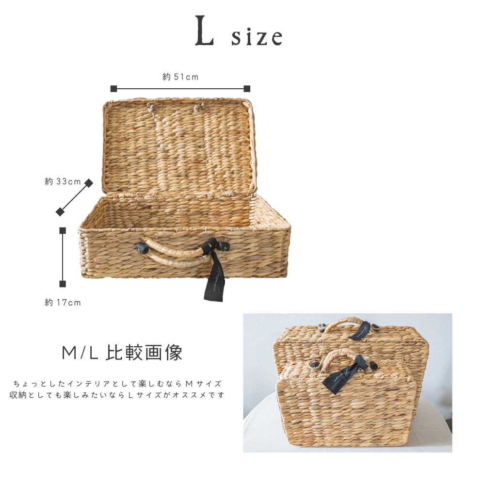 送料無料】 バスケット トランク Lサイズ ウォーターヒヤシンス 製