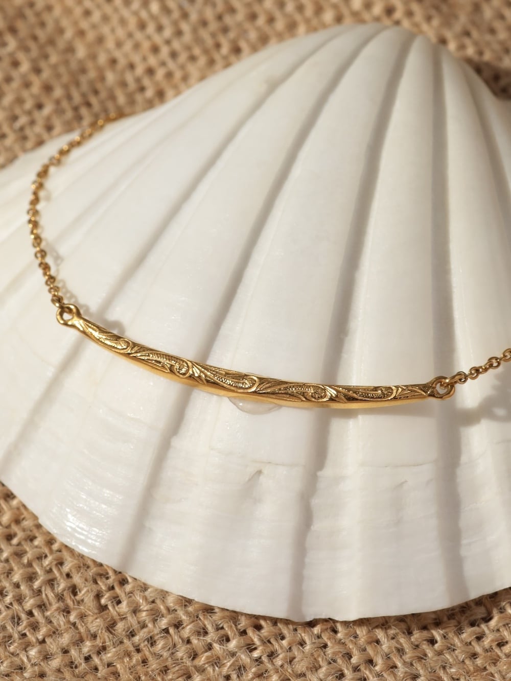 316L hawaiian bar necklace #n41 ☆