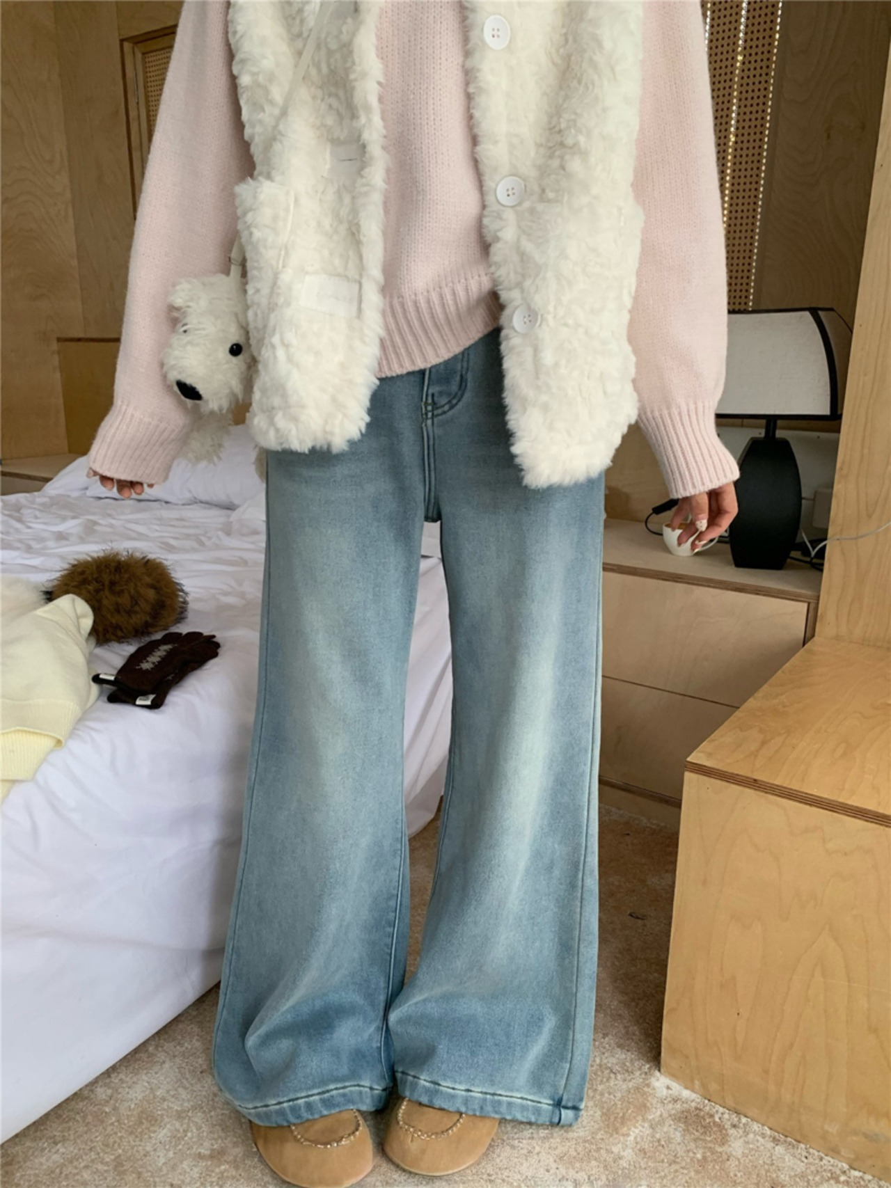 裏起毛ストレートデニム LK1807