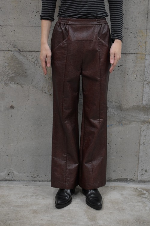 Faux leather embossed pants