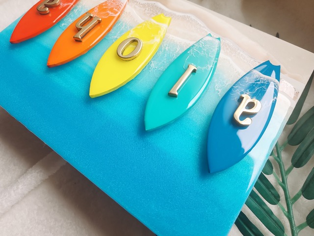 399.オーシャンレジンアート alohaパネル