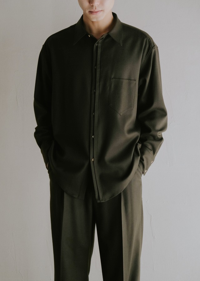 Ex. SASAKI SATORU single tuck wide trousers / Khaki