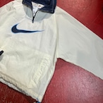 90s NIKE ハーフジップナイロンジャケット アイボリー ビッグスウィッシュ
