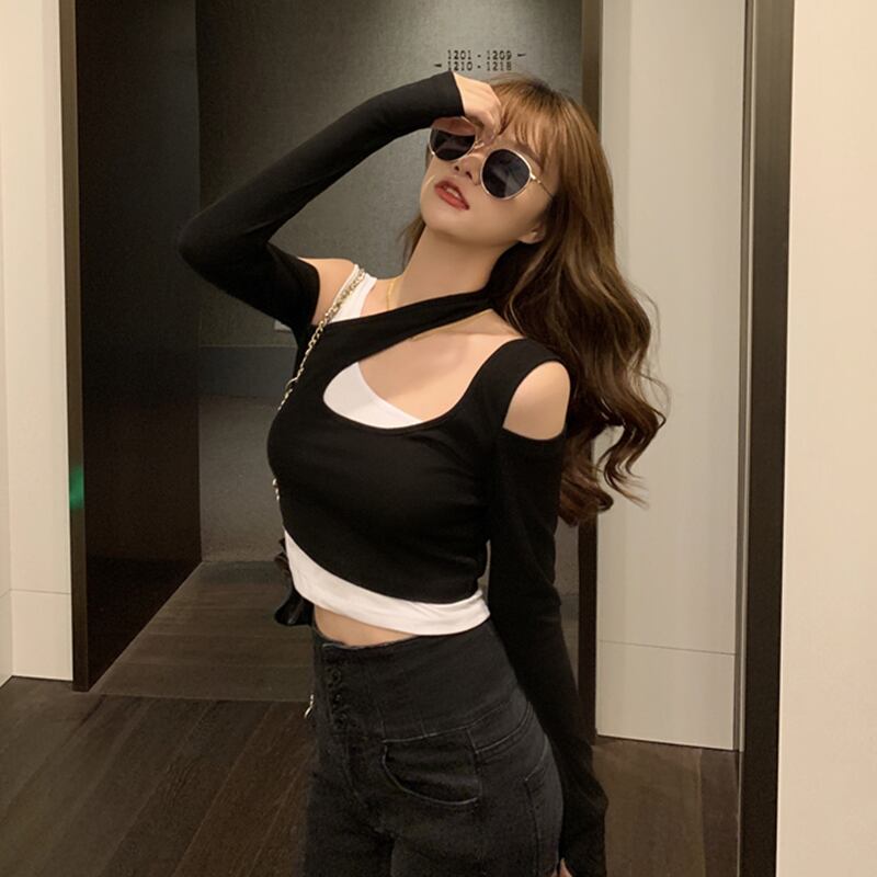 ショートトップス レディーススプリングTシャツ ロング 春物 萌量不足11809576636