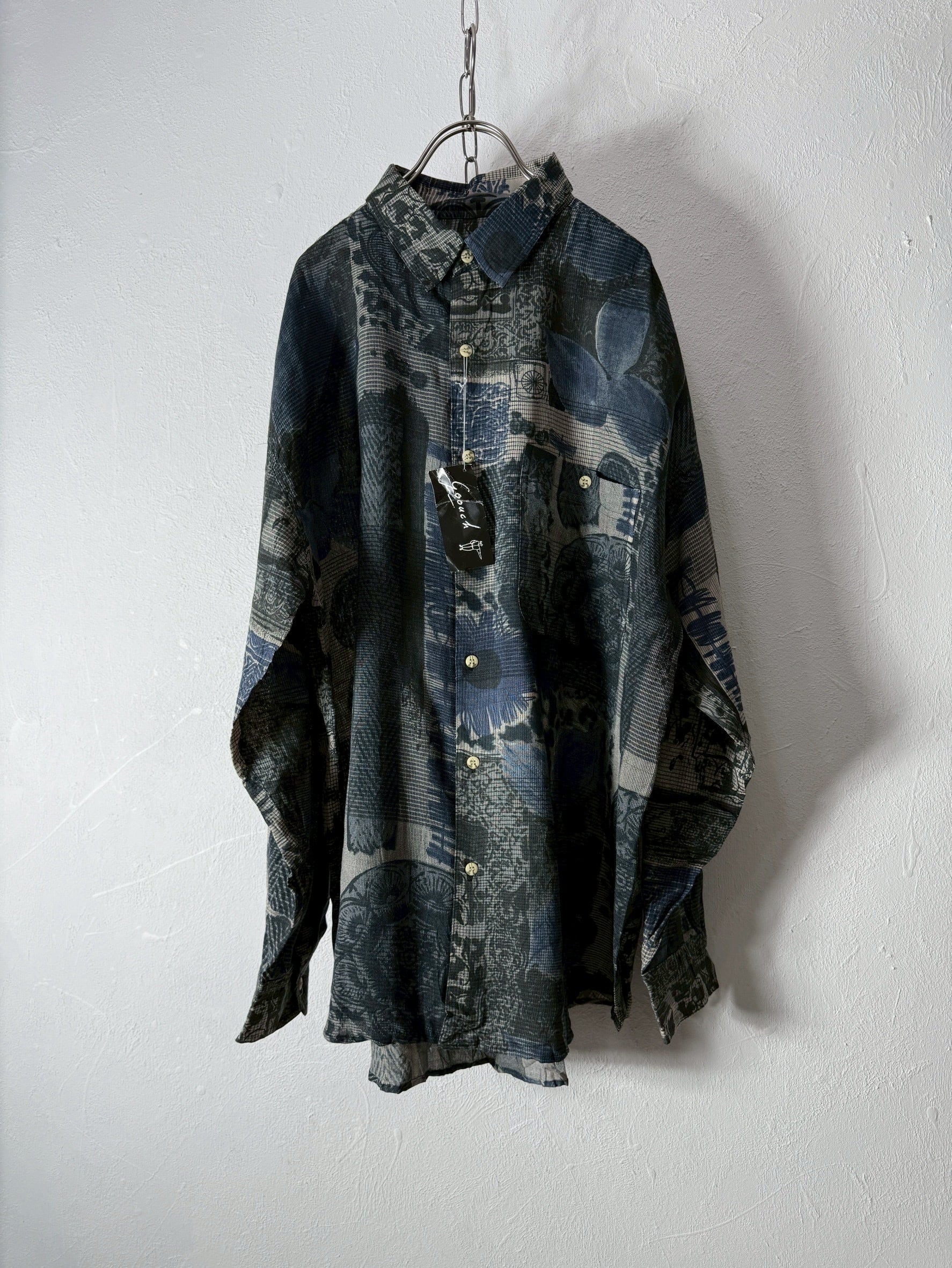 90's “GOOUCH” silk/linen design shirt | SISON