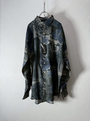 90’s “GOOUCH” silk/linen design shirt