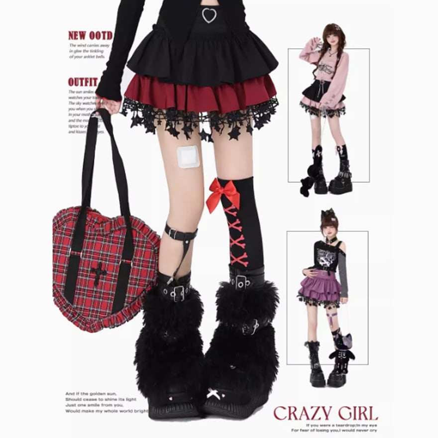 サブカル 服 地雷系 通販 CRAZYGIRLシリーズ ケーキスカート チュチュ ミニ丈 スター 星